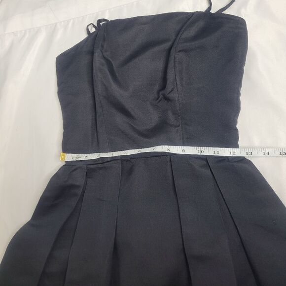 VINTAGE 50s dress Suzy Perette black sleeveless pleated fit and flare pinup XS - Picture 15 of 16